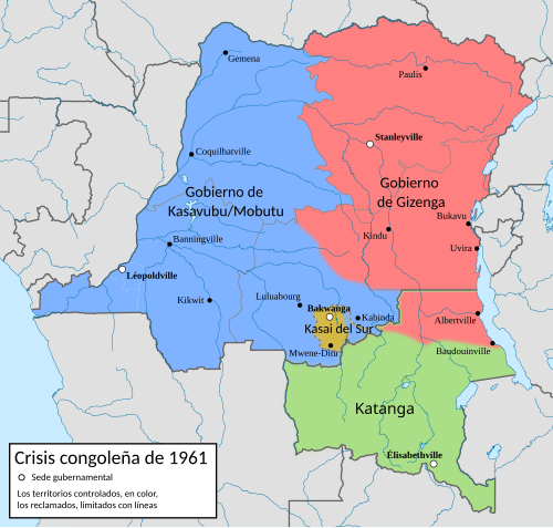 Mapa de la crisis en 1960-1961