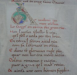 Manuscrito de la Cançó de Santa Fe de Agen
