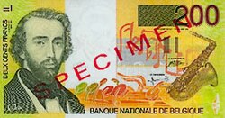 Billete de 200 francos belgas