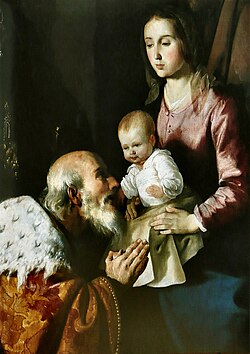 Detalle de la Adoración de los Magos de Francisco de Zurbarán