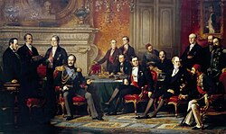 Diplomáticos reunidos en el Congreso de París de 1856