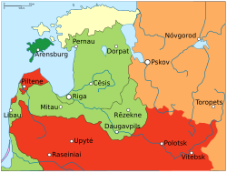 Livonia y territorios limítrofes hacia 1600