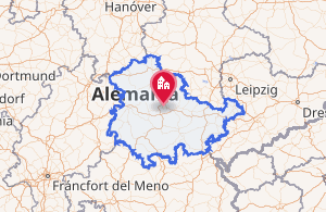 Mapa de localización de Turingia en Alemania