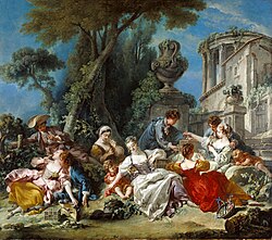 Los cazadores de pájaros, de François Boucher, J. Paul Getty Museum, Los Ángeles (1748)