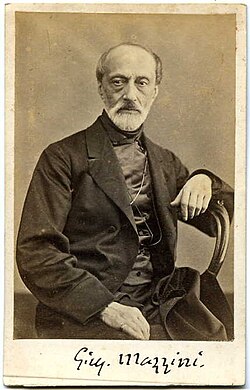 Fotografía histórica de Giuseppe Mazzini por Domenico Lama