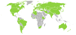 Mapa de países participantes