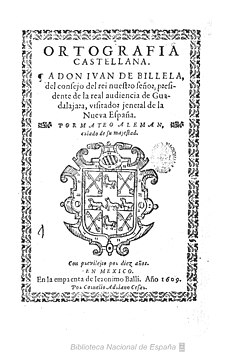 Portada de la Ortografía castellana