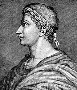 Ovidio con corona de laurel, común en poetas
