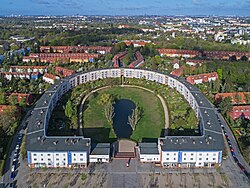 Vista aérea del Hufeisensiedlung