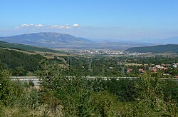 Vista general del paisaje y el entorno urbano de Kiustendil