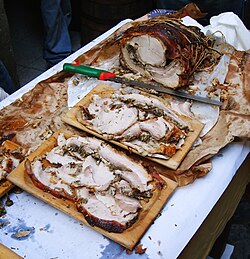 Porchetta italiana en Marino