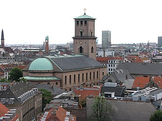 Iglesia de Nuestra Señora Vor Frue Kirke en la actualidad vista desde Rundetårn