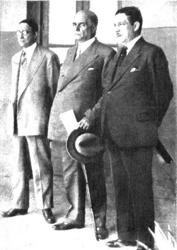 Francisco Ghigliani, Gabriel Terra y Alfredo Baldomir