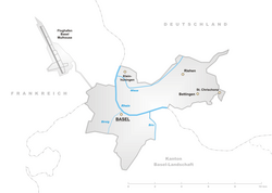 Distribución comunal del Cantón de Basilea-Ciudad