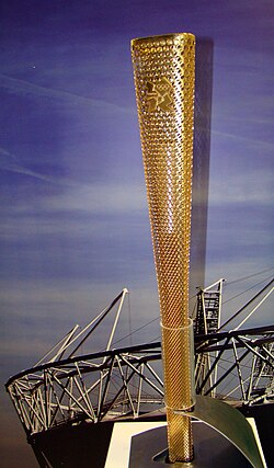 Detalle de la antorcha olímpica de Londres 2012