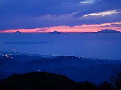 Vista de las islas desde los montes Peloritanos