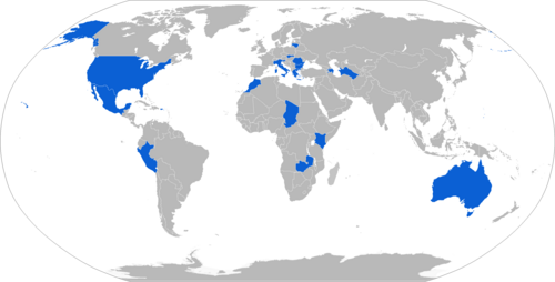 Mapa mundial con los países usuarios del C-27J