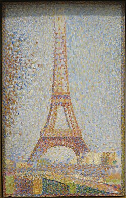 La torre Eiffel pintada por Seurat en 1889