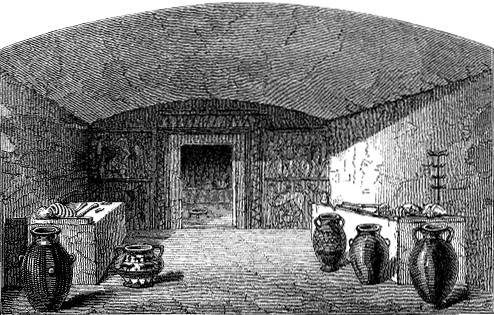 Representación de los frescos de la Grotta Campana.