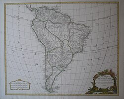 Mapa de América del Sur de 1750