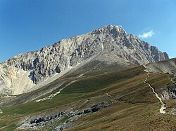 La cara sur del Corno Grande en los montes Apeninos