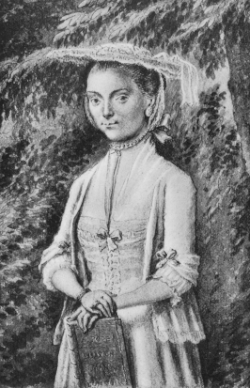 Retrato histórico de Betje Wolff datado aproximadamente hacia el año 1754.