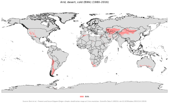 Localización de los climas áridos fríos y templados