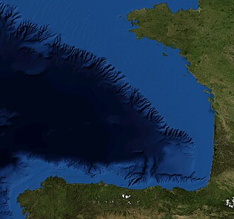 Fotografía satelital del golfo de Vizcaya