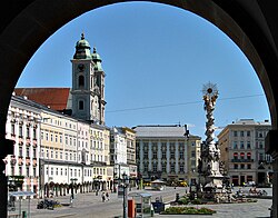 Vista de la plaza principal de Linz