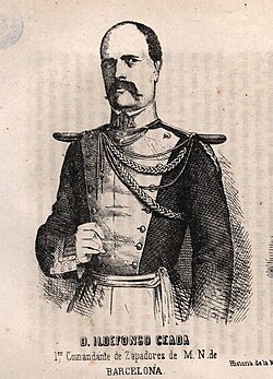Retrato de Ildefonso Cerdá como primer comandante de zapadores