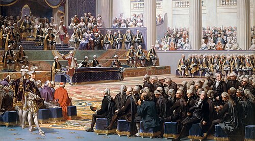 Sesión de apertura de los Estados generales de 1789, el 5 de mayo, en Versalles, según pintura de Auguste Couder.