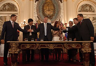 Firma del Acta Fundacional del Banco del Sur en la Casa Rosada