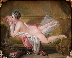Desnudo en reposo: retrato de Mademoiselle Louise O'Murphy pintado en 1751.