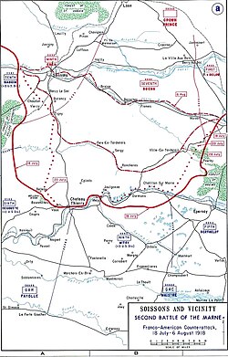 Esquema o mapa de la contraofensiva aliada