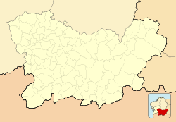 Mapa de la Provincia de Orense con la posición de Vilariño