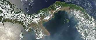 Representación cartográfica y satelital del istmo