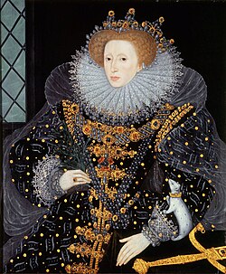 Isabel I de Inglaterra, retratada por Nicholas Hilliard en 1585.