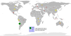 Producción minera de cobre en 2012.