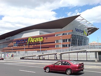 Pista de BMX en el Vector Arena durante el campeonato