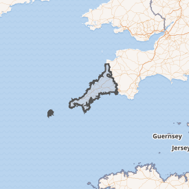 Mapa de localización de Cornualles