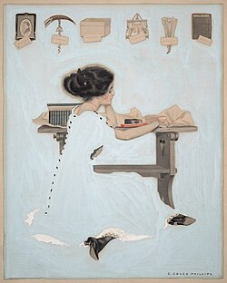 Arte de cubierta para la versión original de Life del 27 de enero de 1910, ilustrado por Coles Phillips.