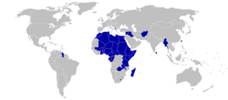 Mapa que señala a los países participantes en el boicot de Montreal 1976
