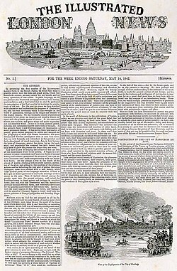 Primera página de la primera edición de The Illustrated London News