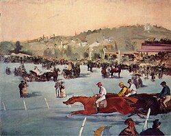 Pintura histórica de carreras en el Bois de Boulogne por Édouard Manet