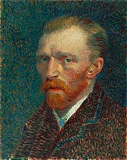 Autorretrato de Vincent van Gogh aplicando técnicas divisionistas