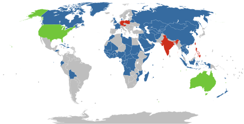 Mapa mundial sobre la legalidad de la carne de perro