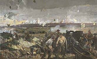 Pintura de la batalla de Vimy Ridge