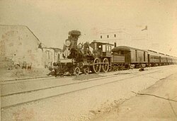 Locomotora carolina en el tren inaugural del Ferrocarril de Valls Villanueva Barcelona