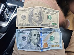 Comparación de billetes de curso legal