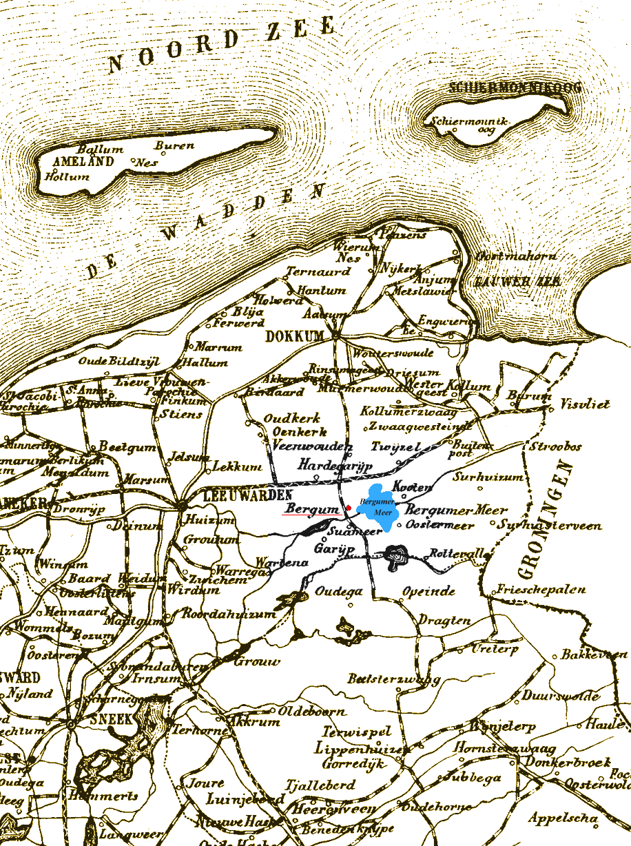 Mapa de ubicación geográfica del Bergumermeer